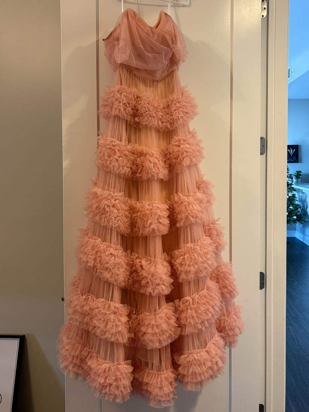 Miss Rosier Solene Pink Tiered Maxi Dress | Size L | Never Worn!